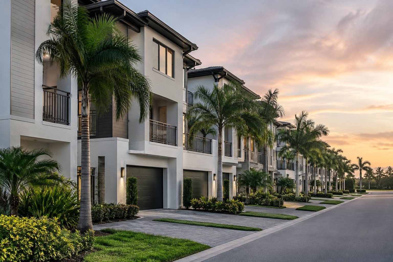 A Pinellas County home at dusk, illustrative