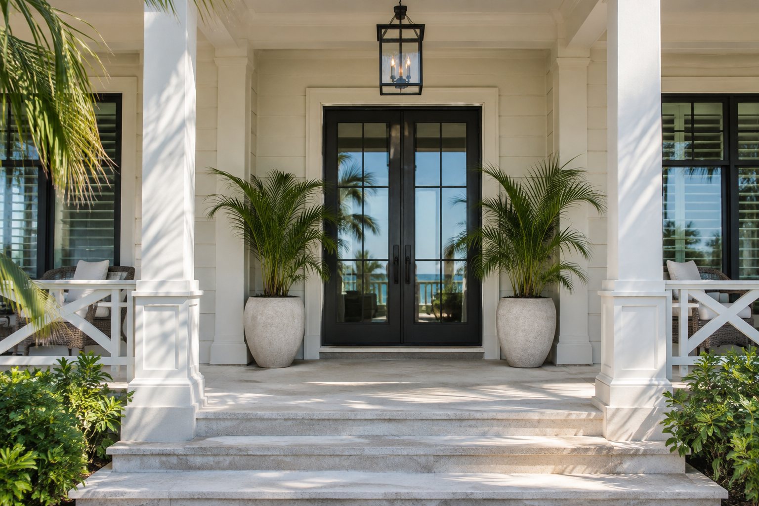 A covered front entry of a Pinellas County home, illustrative